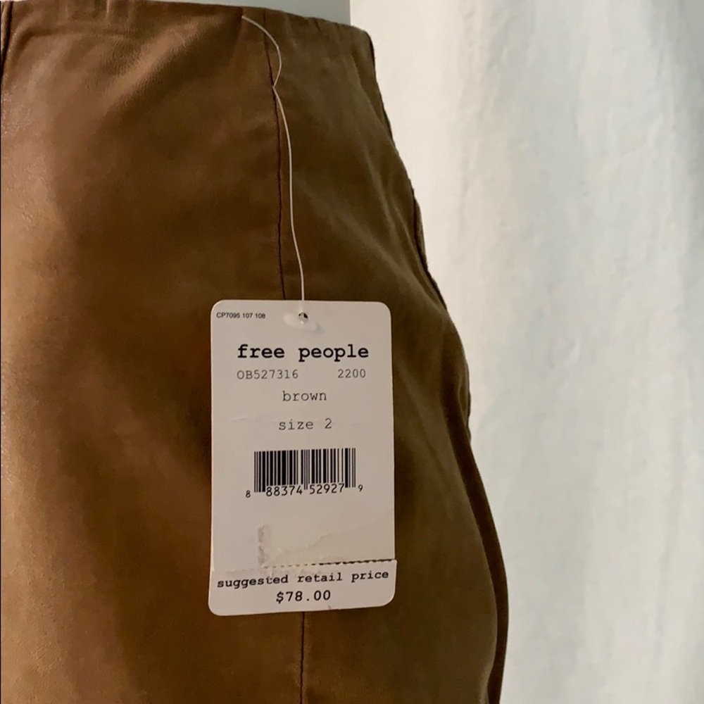 NWT Free People Faux Leather Button Up Skirt - Picture 7 of 7